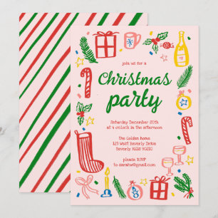Whimsischer Weihnachtsfeier Niedliche Custom Einladung