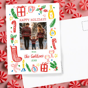 Whimsischer Weihnachtsfeiertag Niedliches Custom F Postkarte