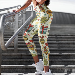 Whimsischer Weihnachtsfeiertag Saisonfest Capri Leggings