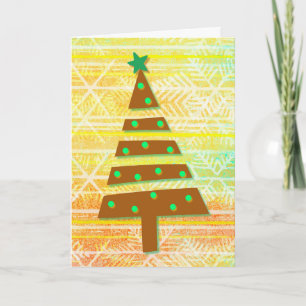 Whimsischer Weihnachtsfeiertag Tree Burnt Orange Karte