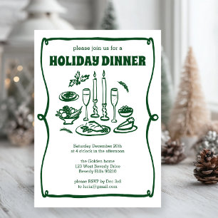Whimsischer Weihnachtsfest Abendessen Party CUSTOM Einladung
