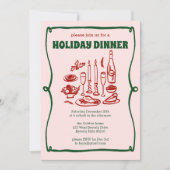 Whimsischer Weihnachtsfest Abendessen Party CUSTOM Einladung (Vorderseite)