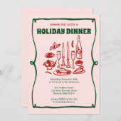 Whimsischer Weihnachtsfest Abendessen Party CUSTOM Einladung (Vorne/Hinten)