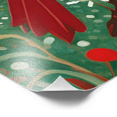 Whimsischer Weihnachtsgeburten Kardinal Rote Vögel Fotodruck (Ecke)