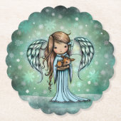 Whimsischer Weihnachtsgel mit Fawn Art Untersetzer (Vorderseite)