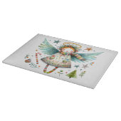 Whimsischer Weihnachtsgel Moderne Volkskunst Stil Schneidebrett (Ecke)