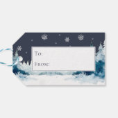 Whimsischer Weihnachtsgenom | Blau Geschenkanhänger (Rückseite Horizontal)