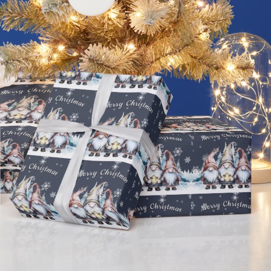 Whimsischer Weihnachtsgenom Geschenkpapier (Feiertage)