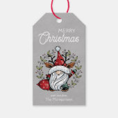 Whimsischer Weihnachtsgnome-Gefallen Geschenkanhänger (Vorderseite)
