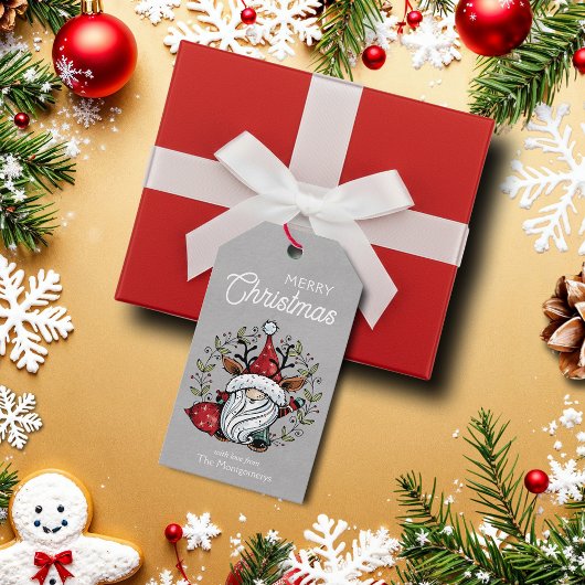 Whimsischer Weihnachtsgnome-Gefallen Geschenkanhänger