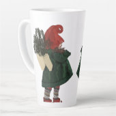 Whimsischer Weihnachtsgnome Latte Tasse (Linke Ecke)
