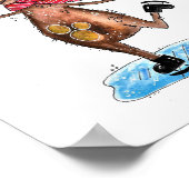 Whimsischer Weihnachtshund auf Eis-Skaten Poster (Ecke)