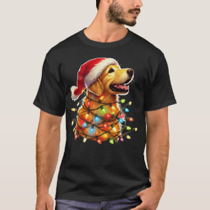 Whimsischer Weihnachtshund Festive Golden Retrieve T-Shirt