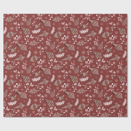 Whimsischer Weihnachtskalender skandinavischer Bot Geschenkpapier (Flach)