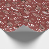 Whimsischer Weihnachtskalender skandinavischer Bot Geschenkpapier (Ecke)