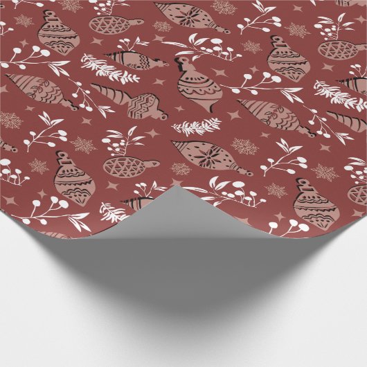 Whimsischer Weihnachtskalender skandinavischer Bot Geschenkpapier (Ecke)