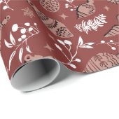 Whimsischer Weihnachtskalender skandinavischer Bot Geschenkpapier (Rolleneckpunkt)