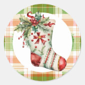 Whimsischer Weihnachtskalender Strumpf Runder Aufkleber (Vorderseite)