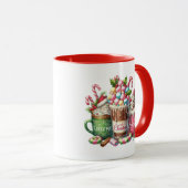 Whimsischer Weihnachtskalk Tasse mit Marshmallo (VorderseiteRechts)