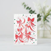 Whimsischer Weihnachtskalk Zuckerrohrmuster Feiertagspostkarte (Stehend Vorderseite)