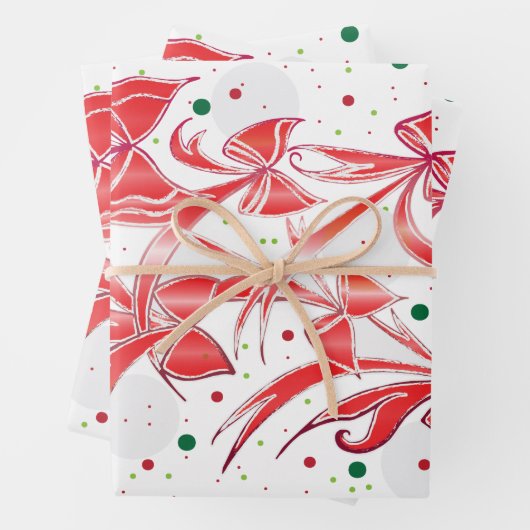 Whimsischer Weihnachtskalk Zuckerrohrmuster Geschenkpapier Set (Beispiel)