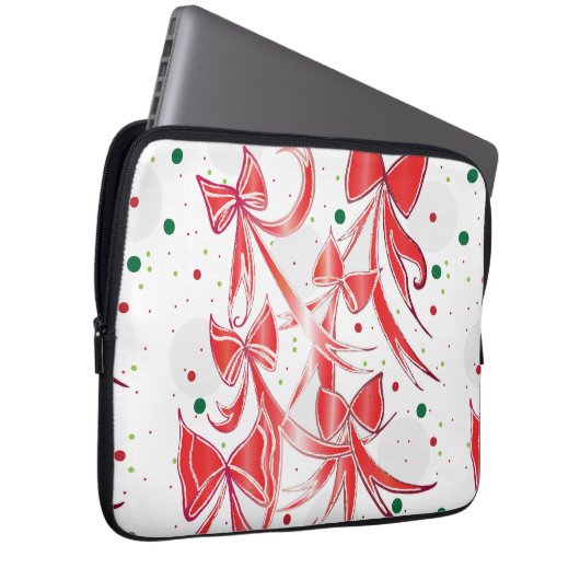 Whimsischer Weihnachtskalk Zuckerrohrmuster Laptopschutzhülle (Vorne Rechts)