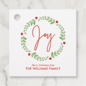 Whimsischer Weihnachtskranz Geschenkanhänger (Vorderseite)