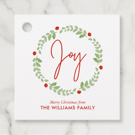 Whimsischer Weihnachtskranz Geschenkanhänger (Vorderseite)