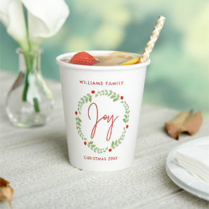Whimsischer Weihnachtskranz Pappbecher