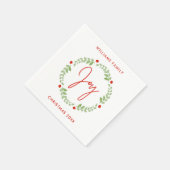 Whimsischer Weihnachtskranz Serviette (Ecke)