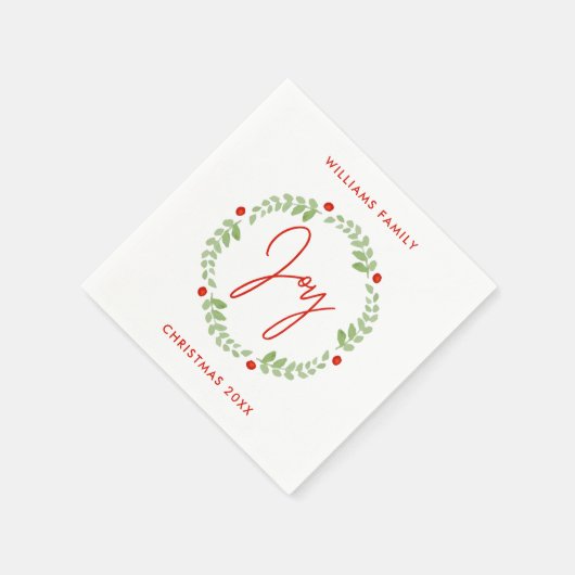 Whimsischer Weihnachtskranz Serviette (Ecke)