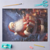 Whimsischer Weihnachtsmann, der Weihnachtsgeschenk Seidenpapier (Basteln)