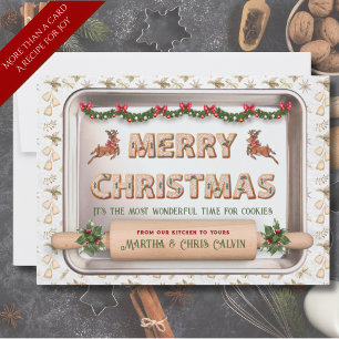 Whimsischer Weihnachtsmann-Kochkredit-Rezept-Karte Feiertagskarte
