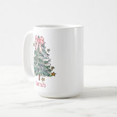 Whimsischer Weihnachtsmarkt Wasserfarbe Kaffeetasse (Vorderseite Links)
