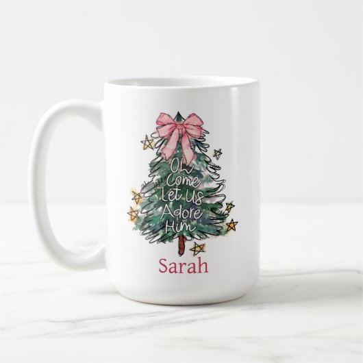 Whimsischer Weihnachtsmarkt Wasserfarbe Kaffeetasse (Links)