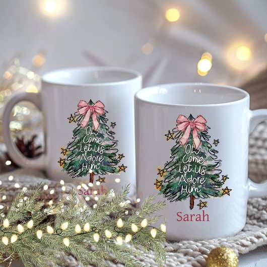 Whimsischer Weihnachtsmarkt Wasserfarbe Kaffeetasse