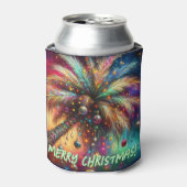 Whimsischer Weihnachtspalme Tree Tropical Beach Vi Dosenkühler (Kanne Vorderseite)