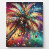 Whimsischer Weihnachtspalme Tree Tropical Beach Vi Fotoplatte (Vorderseite)