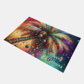 Whimsischer Weihnachtspalme Tree Tropical Beach Vi Fußmatte (Schrägansicht)