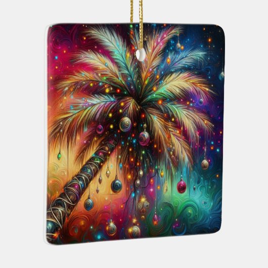 Whimsischer Weihnachtspalme Tree Tropical Beach Vi Keramikornament (Rechts)