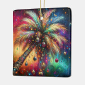 Whimsischer Weihnachtspalme Tree Tropical Beach Vi Keramikornament (Links)