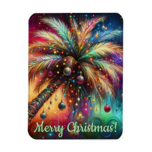 Whimsischer Weihnachtspalme Tree Tropical Beach Vi Magnet
