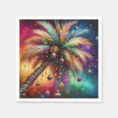 Whimsischer Weihnachtspalme Tree Tropical Beach Vi Serviette (Vorderseite)