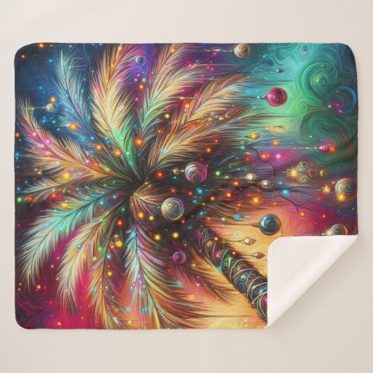Whimsischer Weihnachtspalme Tree Tropical Beach Vi Sherpadecke (Vorderseite (Horizontal))
