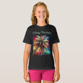 Whimsischer Weihnachtspalme Tree Tropical Beach Vi T-Shirt (Vorne ganz)