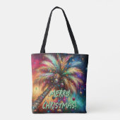Whimsischer Weihnachtspalme Tree Tropical Beach Vi Tasche (Rückseite)