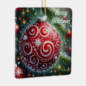 Whimsischer Weihnachtsschmuck Rote weiße Wirbel (Rechts)