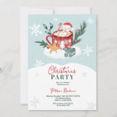 Whimsischer Weihnachtsschneemann Schokoladenbild Einladung (Vorderseite)