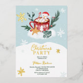 Whimsischer Weihnachtsschneemann Schokoladenbild Folieneinladung (Vorderseite)