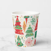 Whimsischer Weihnachtswald Papier Cup Pappbecher (Rückseite)